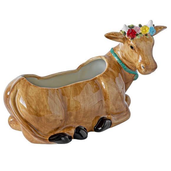 The Pioneer Woman Cow Planter NEW Country Cottagecore Decor Ceramic Flower Pot - Picture 1 of 6